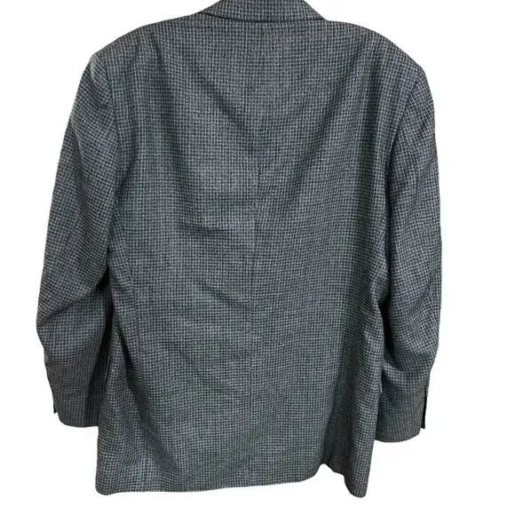 Oscar De La Renta Menswear Silk and Wool Blend Tweed Print Blazer 3 Button 42L